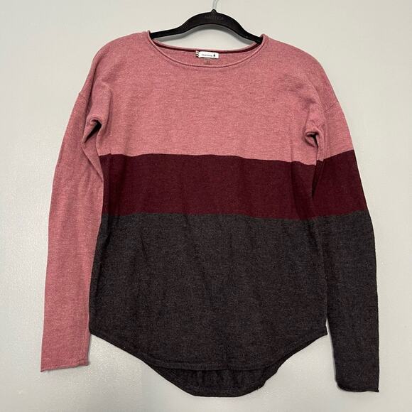 Smartwool Shadow Pine Crew Sweater Merino Wool Colorblock Moonbeam Women’s XS - Picture 1 of 9